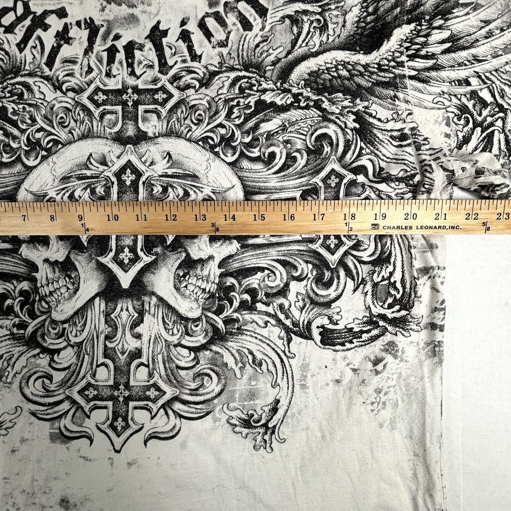 Affliction Fleur Cyber Y2K Wings Shirt Large Grunge Mallgoth MMA‎ Fedor Barnett - Picture 4 of 7